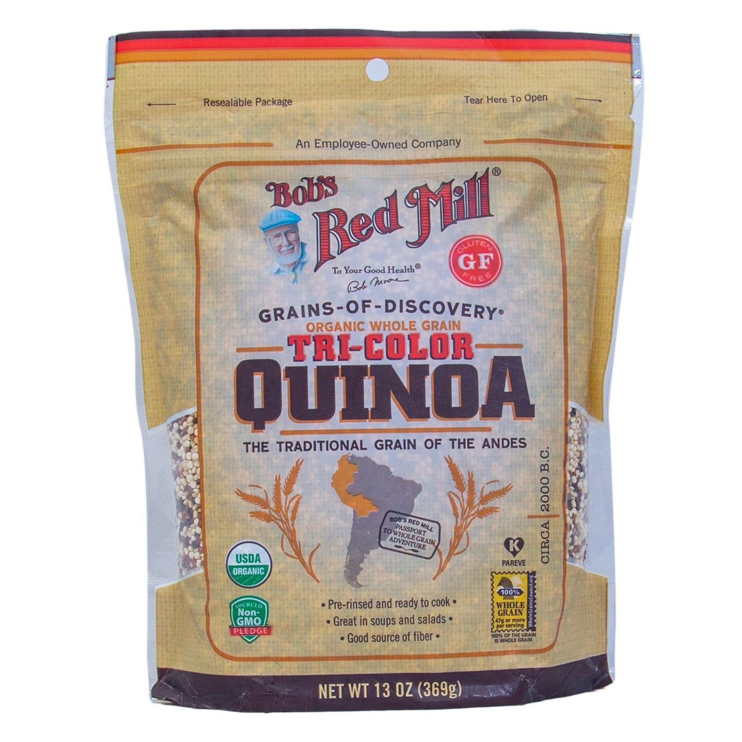 Bob's Red Mill Organic Wholegrain Tri-Color Quinoa, 369g