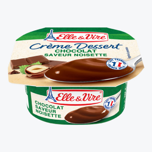 Elle & Vire Chocolate and Hazelnut Cream Dessert, 100g