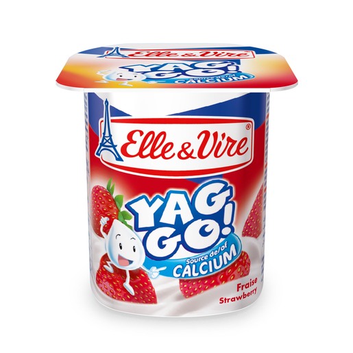 Elle & Vire Yag Go Strawberry Dairy Dessert, 125g