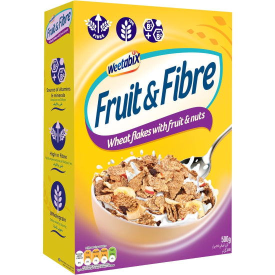 Weetabix Fruit & Fibre Wheat Flakes with Fruit & Nuts, 500g