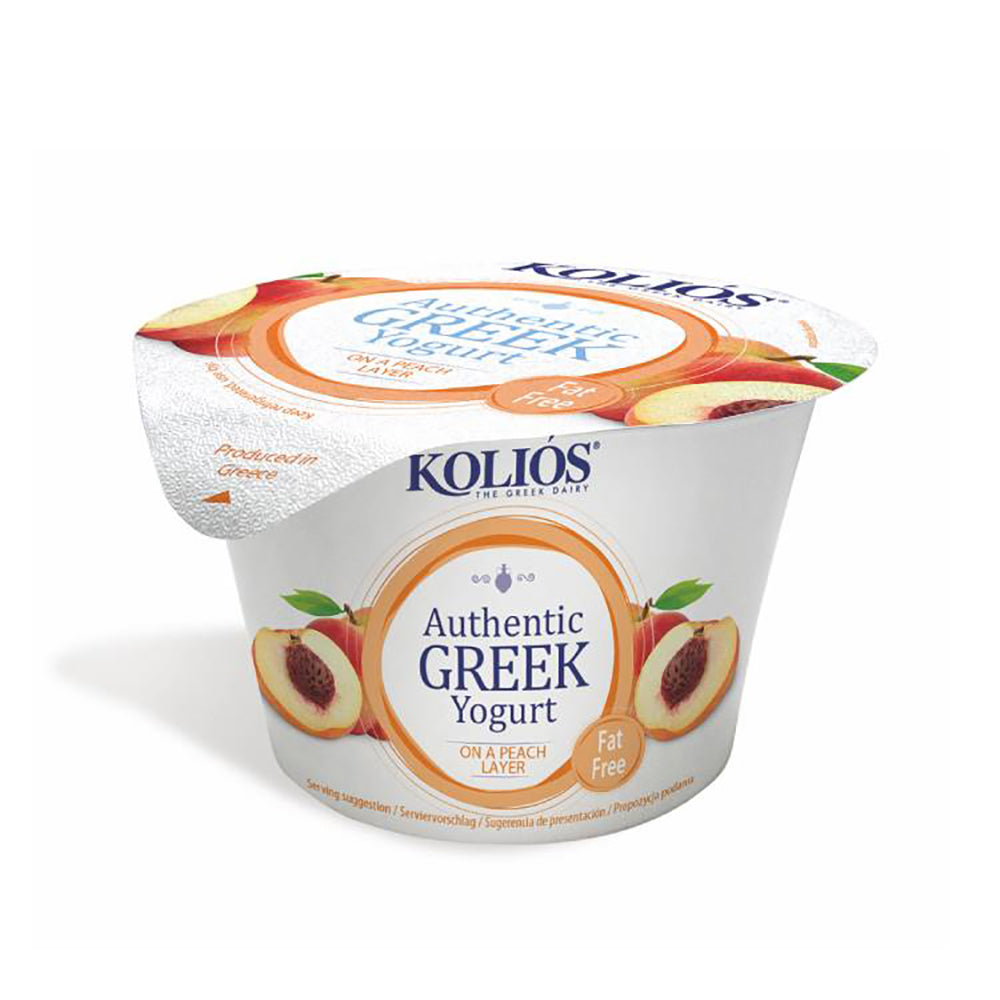 Kolios Greek Strained Yoghurt 0% Peach 150G