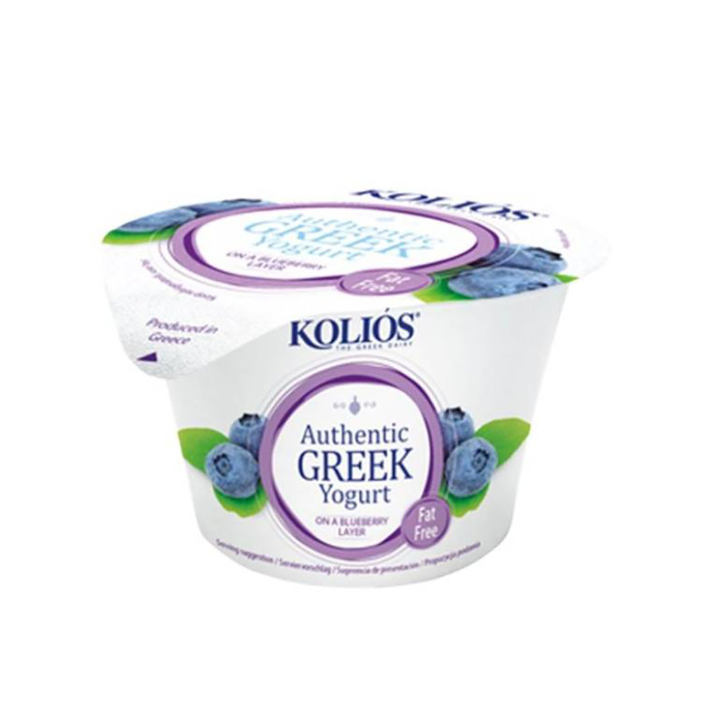 Kolios Greek Strained Blueberry Yoghurt 0% Fat, 150g