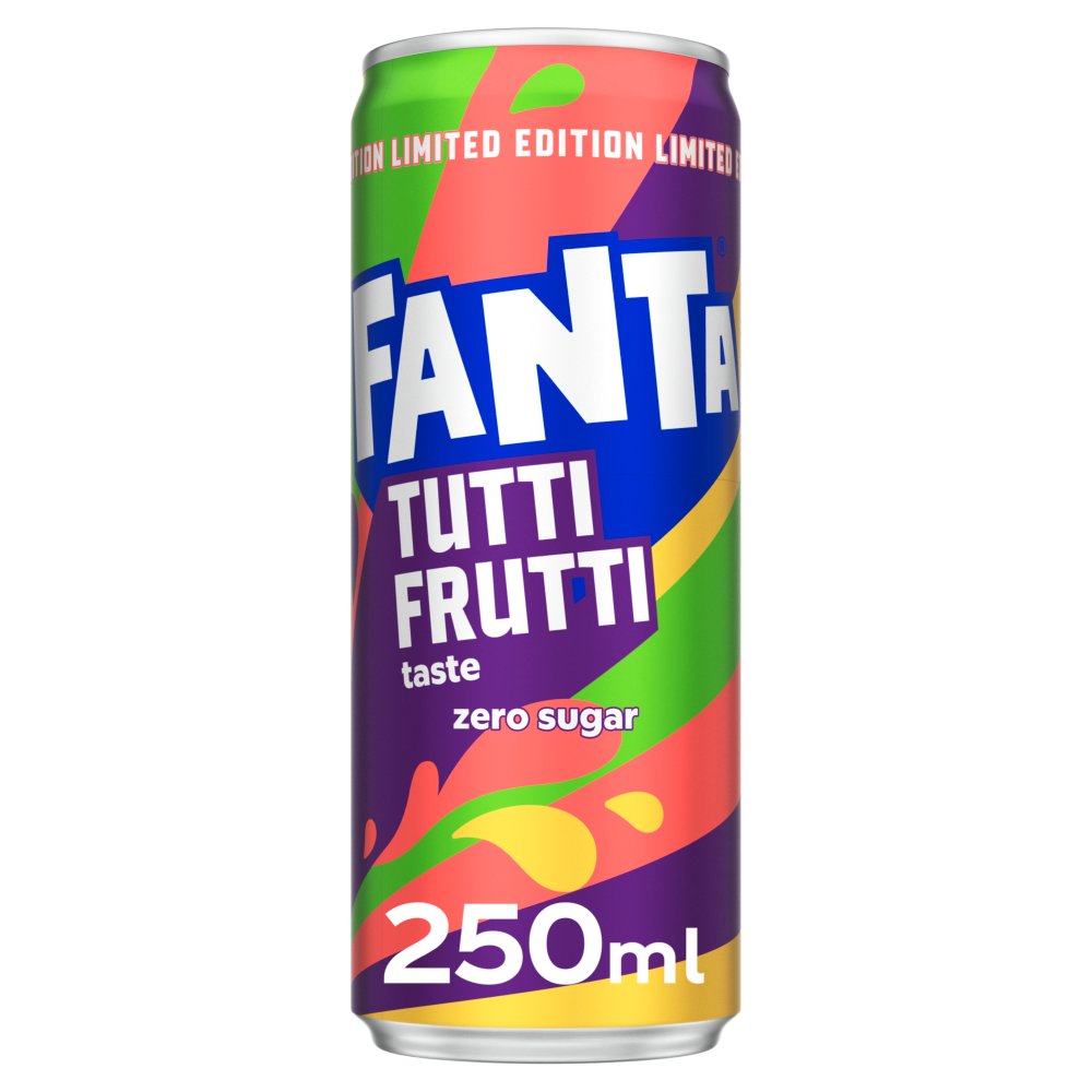 Fanta Limited Edition Zero Sugar Tutti Frutti Soft Drink, 250ml