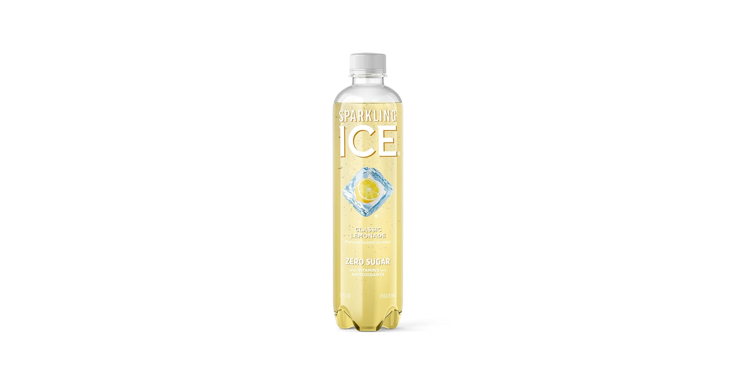 Sparkling Ice Classic Lemonade Zero Sugar Sparkling Water, 502.8ml