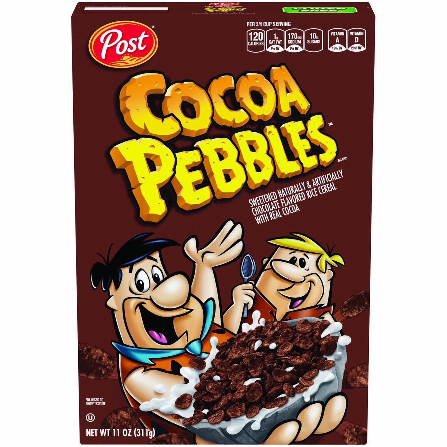 Post Cocoa Pebbles Sweetened Rice Gluten Free Low Fat Breakfast Cereal, 311g